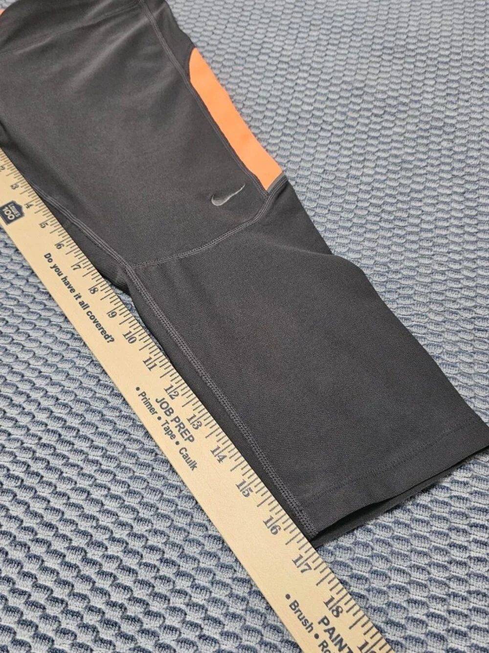 Nike Dri-FIT Women's Gray & Orange Running Capri Leggings - Size Medium - Picture 7 of 7
